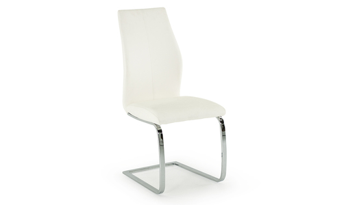 Eli-112-WH Dining Chair - Chrome Leg White