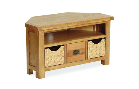 3509 Corner TV Unit With Baskets