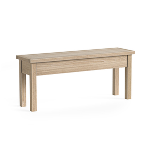 8809 Shallow Storage Bench - All Oak