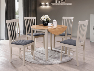12645 Round Drop Leaf Dining Set KD (4 Chairs)