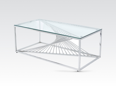14877 Coffee Table Glass and Stainless Steel