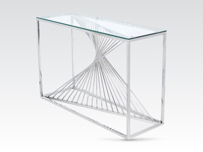 14879 Console Table Glass and Stainless Steel