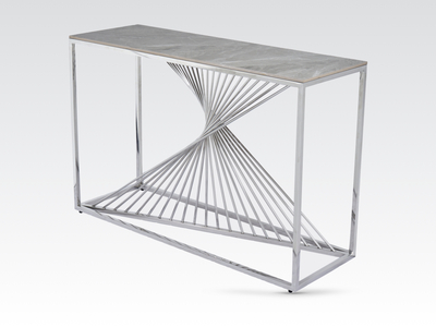 14882 Console Table Sintered Stone and Stainless Steel