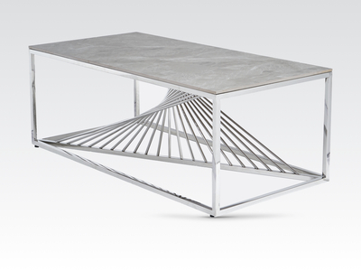 14880 Coffee Table Sintered Stone and Stainless Steel
