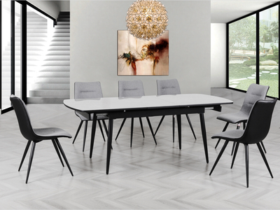 13572 Cassino 160cm Automatic Extension Dining Set Grey