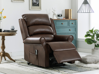 14822 Lift & Tilt Dual Chair Leather Dark Brown (Electric)