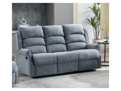 14957 Manual 3 Seater Recliner (Steel Blue)