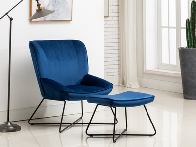12951 Teagan Chair & Stool Blue