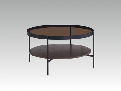 14518 80cm Round Coffee Table Walnut