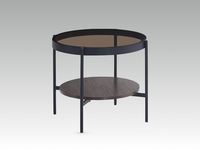 14519 50cm Round Coffee Table Walnut