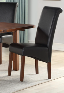 13806 Sophie Dining Chair Black with Acacia Legs KD