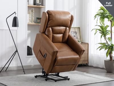 14825 Lift & Tilt Dual Chair Leather Camel (Electric)