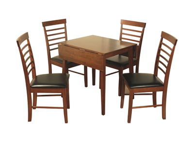 8689 Square Dropleaf Dining Set Dark (4 chairs)