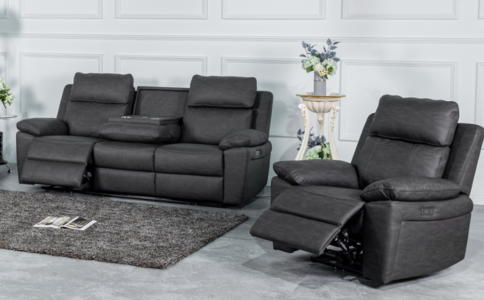 15336 3 Seater Dark Grey