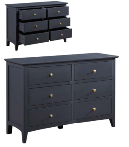 15084 6 Drawer Chest off Black
