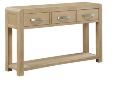 15106 Oak 3 Drawer Hall Table