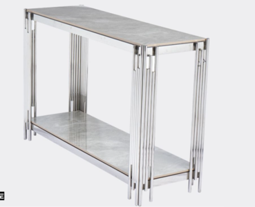14891 Console Table Sintered Stone and Stainless Steel