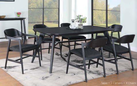 16053 140cm Extension Dining Set (Black)