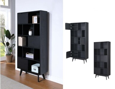 15432 Large Double Bookcase (Black)