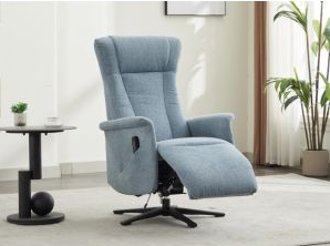 16626 Swivel Electric Recliner Ice Blue - Dual Motor