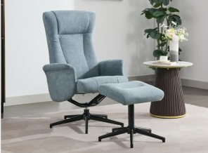 16629 TV Chair & Stool Ice Blue