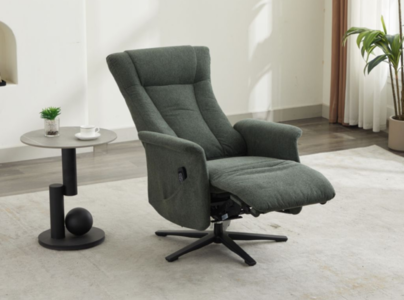 16624 Swivel Electric Recliner Winter Moss - Dual Motor