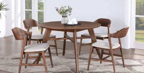16054 120cm Round Dining Set (Walnut)