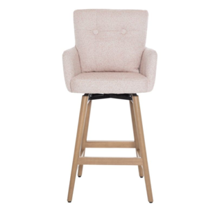16718 Fabric Counter Stool Blush Pink