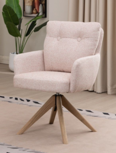 16714 Fabric Dining Chair Blush Pink