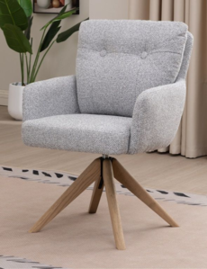16716 Fabric Dining Chair Silver Grey
