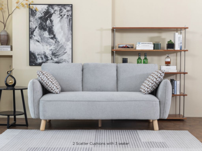 16593 3 Seater Light Grey