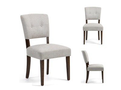 16699 Dining Chair - Beige Fabric Dark Oak