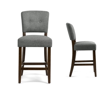 16772 Counter Stool - Grey Fabric Dark Oak