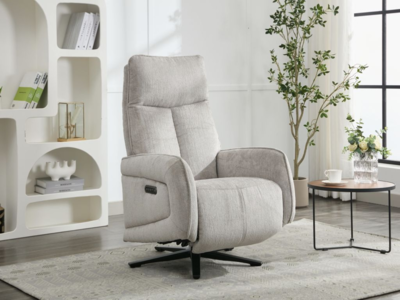 16614 Fabric Swivel Chair - Rabbit
