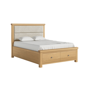 Bed Cream Headboard with Drawer