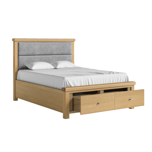 Bed Grey Headboard with Drawer