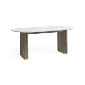 8523 Oval Dining Table Marble Top