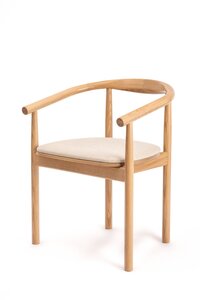 CH-FER Fern Solid Oak Chair with Curved Back rest and Upholstered Seatpad
