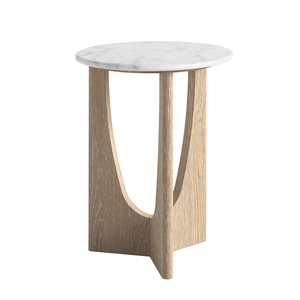 G9819 Round Side Table With Travertine Top