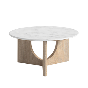 G9821 Round Coffee Table With Travertine Top