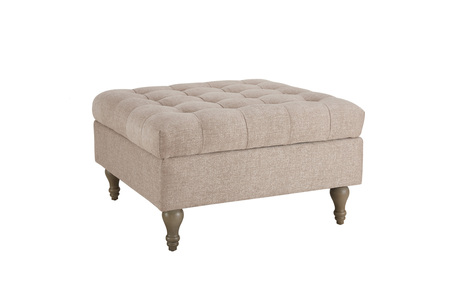 Abt-314-BT Button Top Storage Ottoman - Biscuit