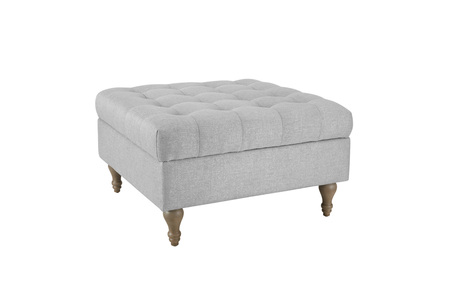 Abt-314-LTGY Button Top Storage Ottoman - Light Grey
