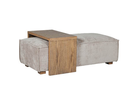 Bdi-306-MK Ottoman and Coffee Table Set - Mink