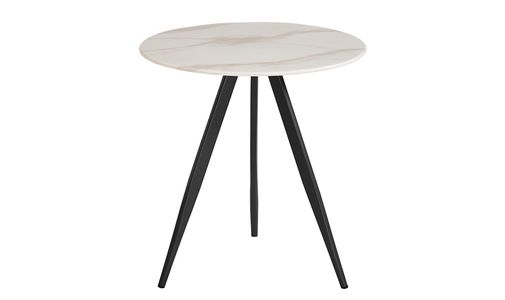 Cce-008-WH Lamp Table - White Marbled Glass