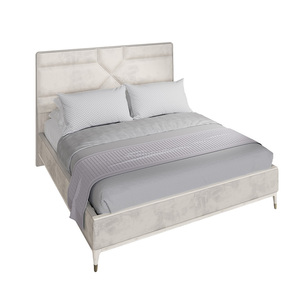 Dil-406-ST Bed 6' - Stone Sand Velvet