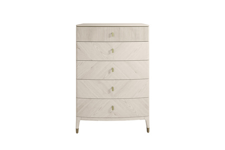 Dil-412-ST Tall Chest 5 Drawer Ribbed Top Drw - Stone