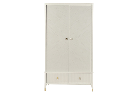 Dil-422-ST Wardrobe 2 Door 2 Drawer Ribbed Drawers - Stone