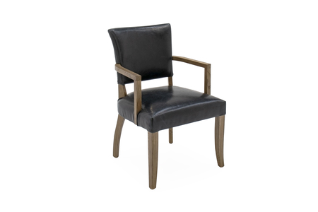 Duk-341-BL Arm Chair Leather - Ink Blue