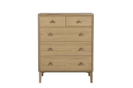 Had-411-NA Medium Chest 5 Drawer - Oak Natural