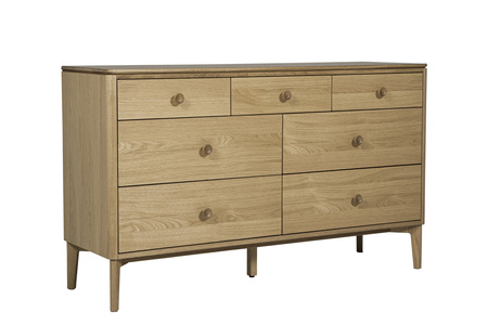 Had-413-NA Wide Chest 7 Drawer - Oak Natural